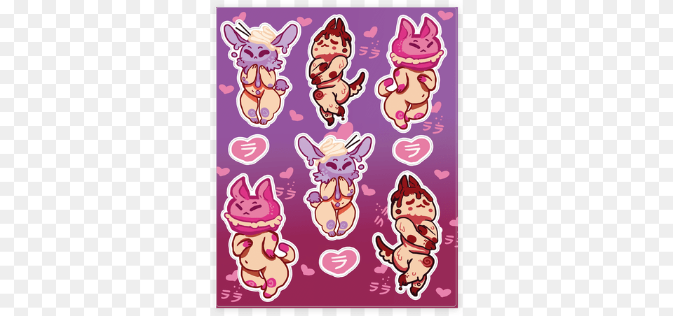 Kawaii Chibi Desserts Stickerdecal Sheet Dessert, Home Decor, Rug, Cream, Purple Free Transparent Png