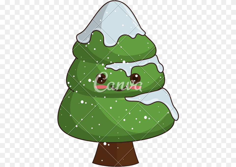 Kawaii Christmas Tree Kawaii Christmas Tree Transparent Clipart, Nature, Outdoors, Christmas Decorations, Festival Free Png