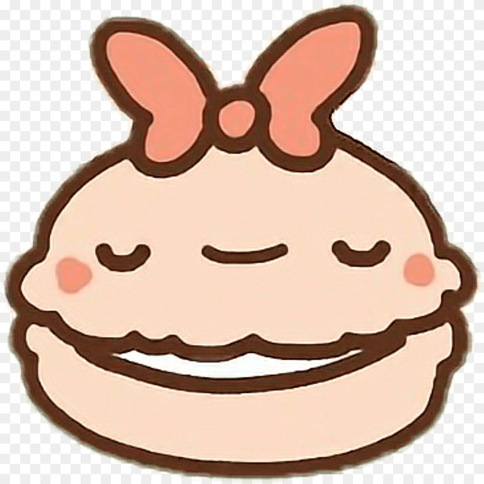 Kawaii Clawbert Macaron Freetoedit Cartoon Kawaii Macaron, Birthday Cake, Cake, Cream, Dessert Png Image