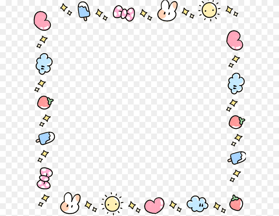 Kawaii Cute Adorable Bunny Pastel Love Heart Cute Frame Transparent Free Png Download