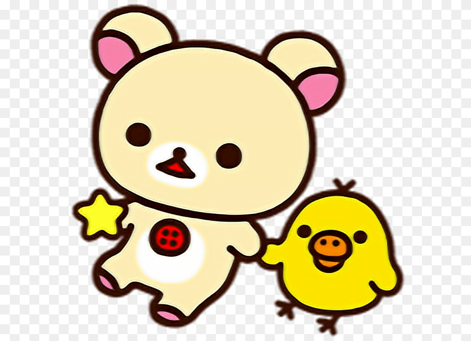 Kawaii Cute Bear Chick Rillakkuma Chibi Rilakkuma I Love You, Toy Free Transparent Png