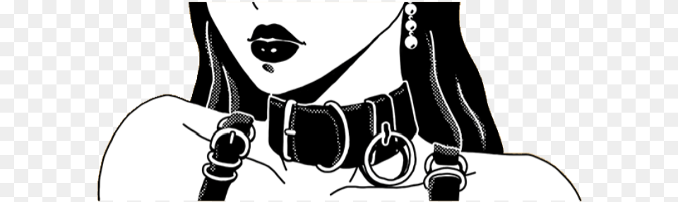 Kawaii Cute Black Manga Anime Girl Goth Black And White Kawaii Anime Girl, Stencil, Accessories, Book, Publication Free Transparent Png