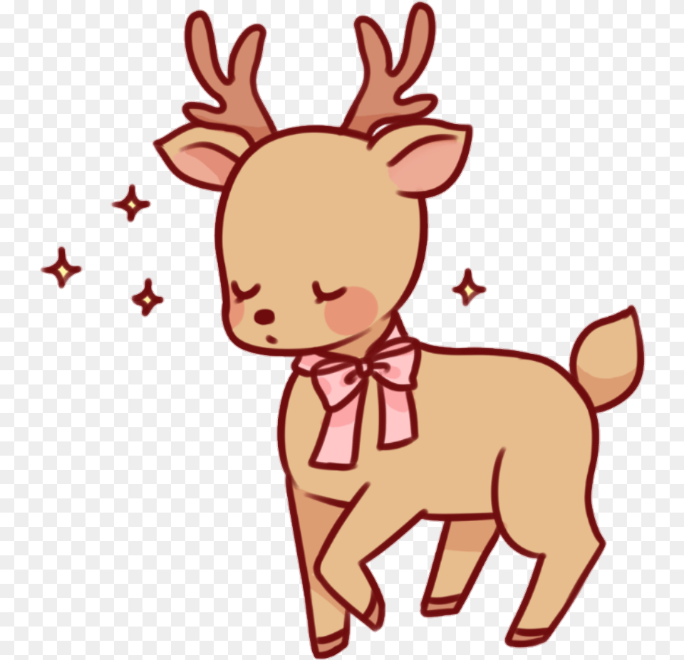 Kawaii Cute Cartoon Deer, Baby, Person, Animal, Mammal Free Png