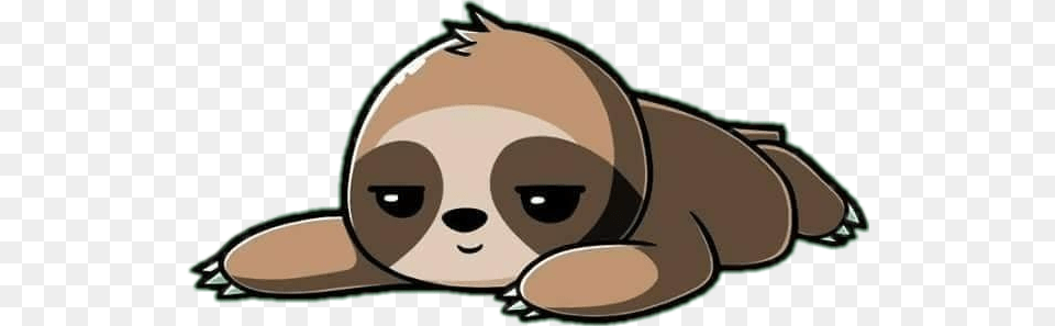 Kawaii Cute Cartoon Sloth, Disk Free Png Download