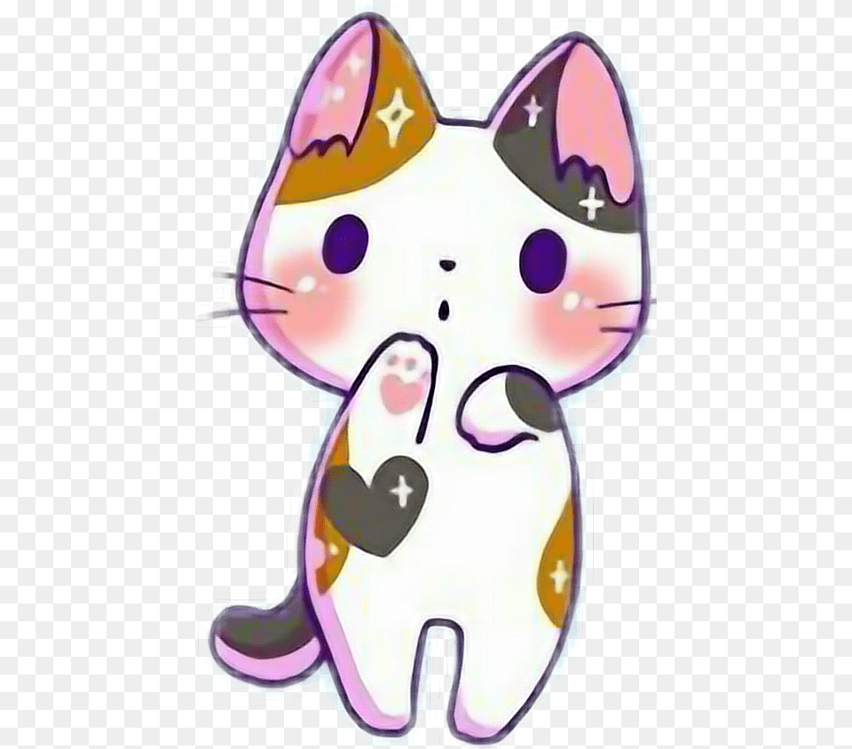 Kawaii Cute Cat Kitten Cats Catlove Report Mobile Phone, Cream, Dessert, Food, Icing Png Image