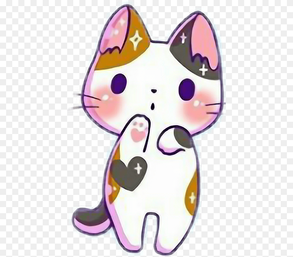 Kawaii Cute Cat Kitten Kitten Kittens Cats Catlove Kawaii Cute Cat Kitten, Cream, Dessert, Food, Icing Png Image