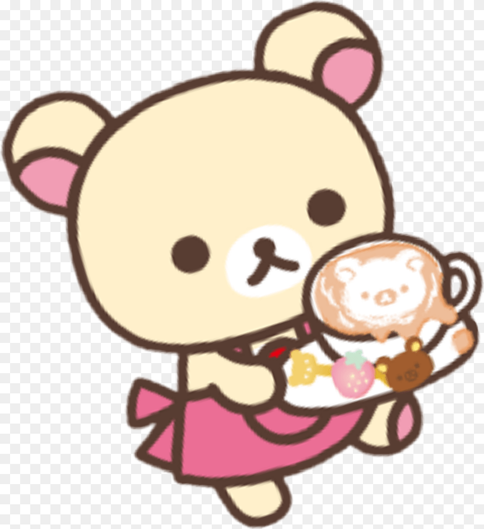 Kawaii Cute Coffee Teddybear Kiiroitori Sticker Rilakkuma, Animal, Bear, Mammal, Toy Free Png Download