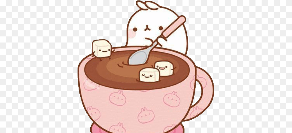 Kawaii Cute Hot Chocolate, Beverage, Meal, Hot Chocolate, Food Png