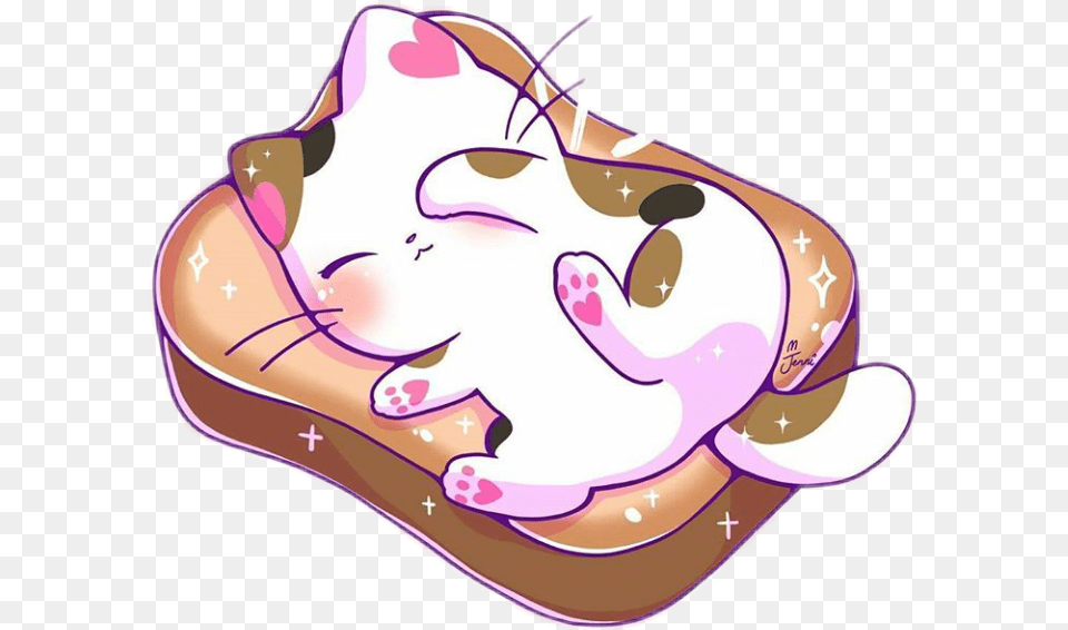 Kawaii Cute Kitty Cat Toast Sleep Cute Kawaii Cat Clipart, Baby, Person, Face, Head Free Transparent Png