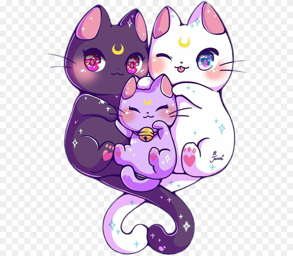 Kawaii Cute Luna Artemis Diana Sailormoon Kitty, Purple, Baby, Person, Face Free Png Download