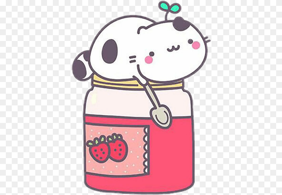 Kawaii Cute Neko Kitty Mermelada Fresa Cute Strawberry Jam Clipart Background, Jar, Bottle, Shaker Free Transparent Png