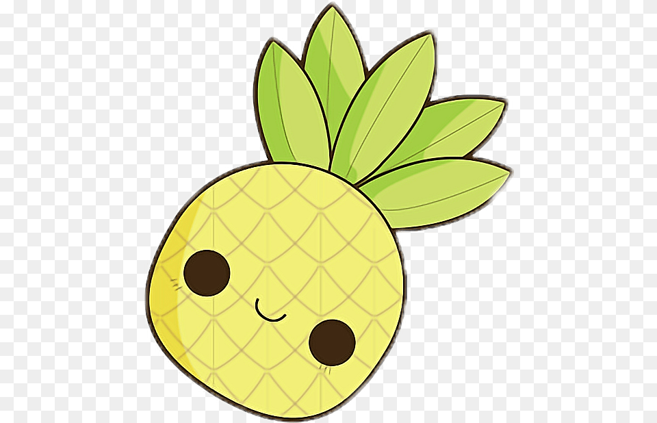 Kawaii Cute Pineapple Yellow Chibi Small Little Food, Fruit, Plant, Produce, Leaf Free Png