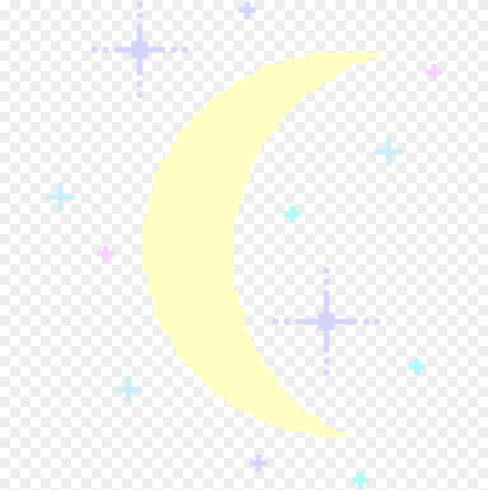 Kawaii Cute Pixel Pixels Magical Dreamy Pastel Art Pixel Moon And Stars, Astronomy, Nature, Night, Outdoors Free Png