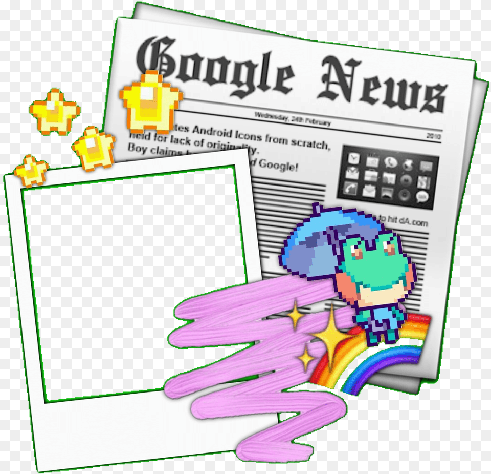 Kawaii Cute Rainbow Colorful Stars Pixels Pixel Newspaper Hd, Text, Baby, Person Free Png