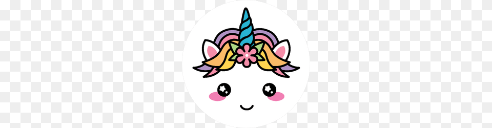 Kawaii Cute Unicorn Face Sticker, Clothing, Hat, Birthday Cake, Cake Png