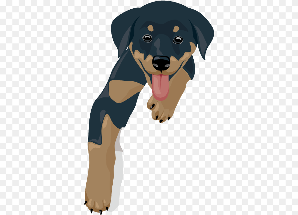 Kawaii Dog Clipart Baby Rottweiler Vector, Animal, Pet, Mammal, Puppy Png Image