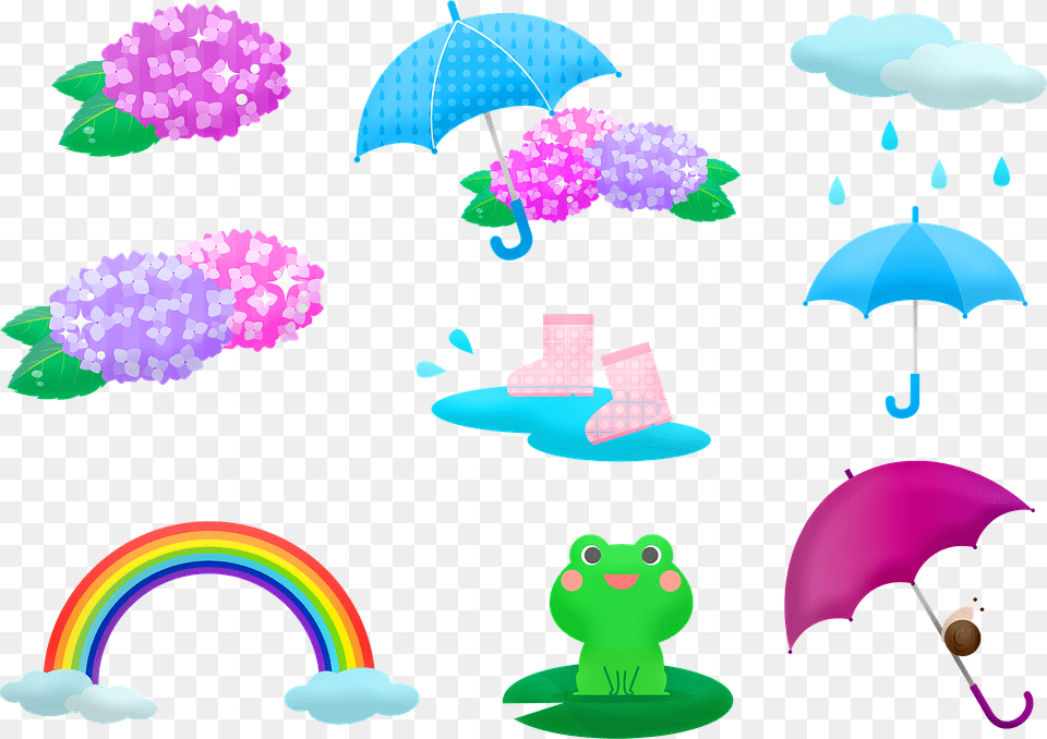 Kawaii Frog Rainy Season Japanese Seasonal Asian, Purple, Canopy Free Png