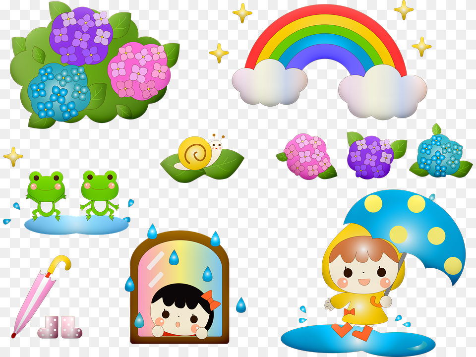 Kawaii Frog Rainy Season Japanese Seasonal Asian Related To Rainy Season, Art, Graphics, Baby, Person Free Png