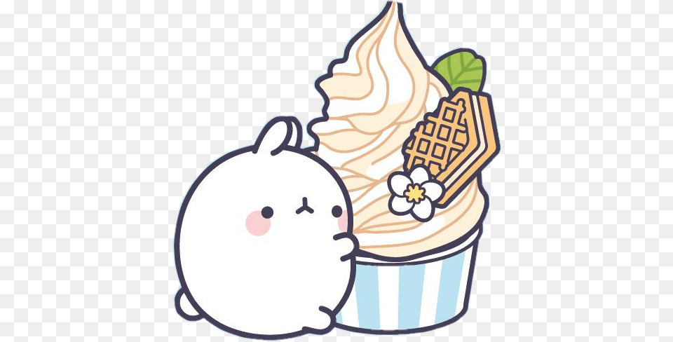 Kawaii Ice Cream, Dessert, Food, Ice Cream, Soft Serve Ice Cream Free Png Download