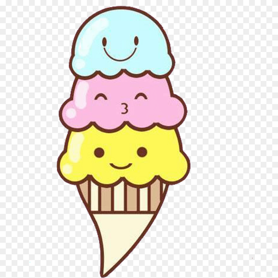 Kawaii Ice Cream Icecream Food Cute Ice Cream Parlour Design, Dessert, Ice Cream, Baby, Person Free Transparent Png