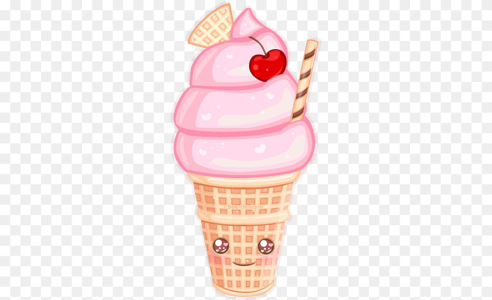 Kawaii Icecream Ice Cream Sundae Drawing Cute, Dessert, Food, Ice Cream, Soft Serve Ice Cream Png