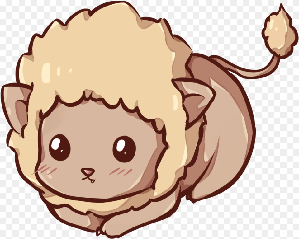 Kawaii Lion By Dessineka Clip Art Library Kawaii Lion, Baby, Person, Face, Head Png Image