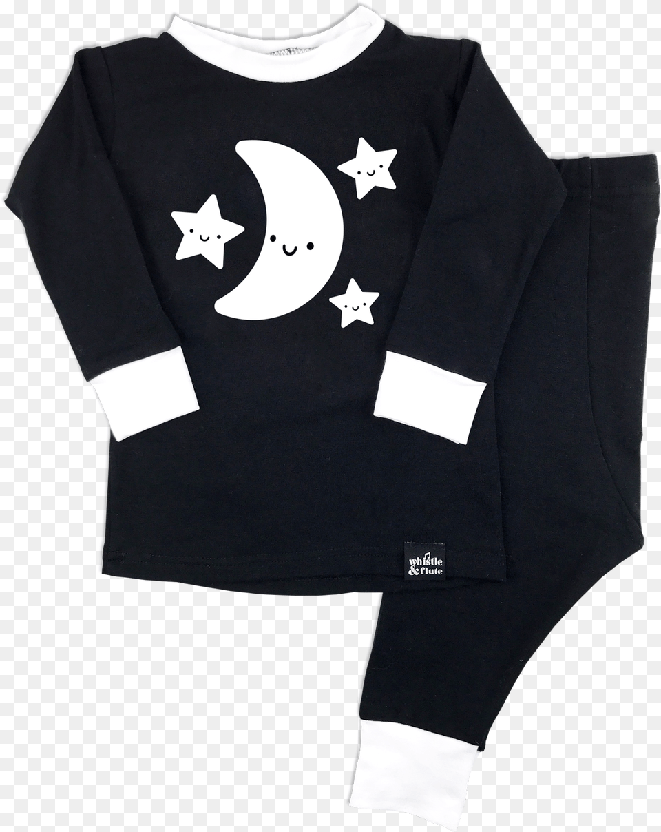 Kawaii Moon U0026 Stars Pyjama Set Pajamas Full Size Solid, Clothing, Long Sleeve, Sleeve, T-shirt Free Transparent Png