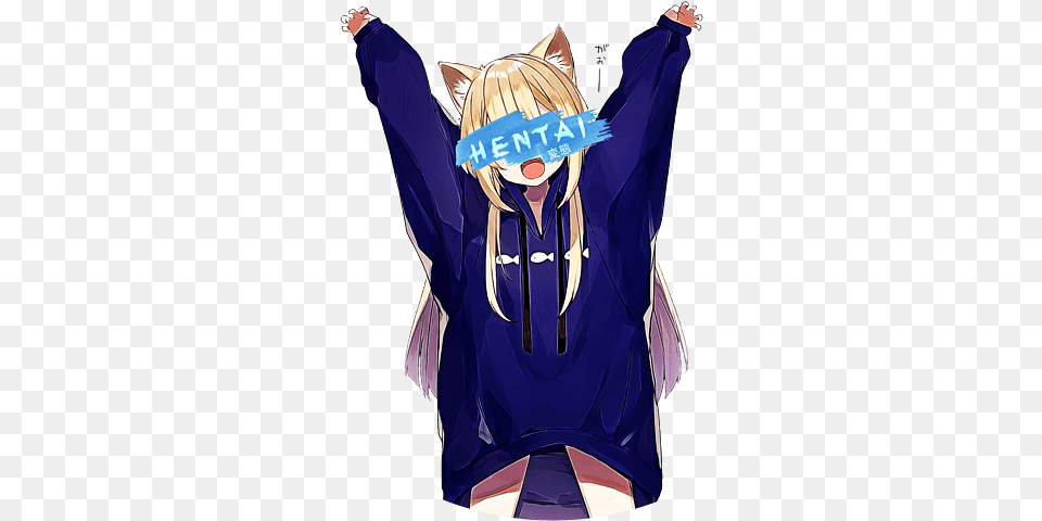 Kawaii Neko Anime Girl, Book, Clothing, Coat, Comics Png Image