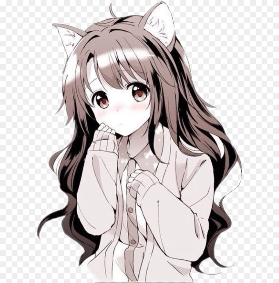 Kawaii Neko Anime Girl Transparent Neko Anime Girl Edit, Book, Comics, Publication, Person Png Image