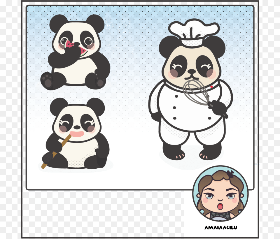 Kawaii Panda Cartoon, Baby, Person, Face, Head Png