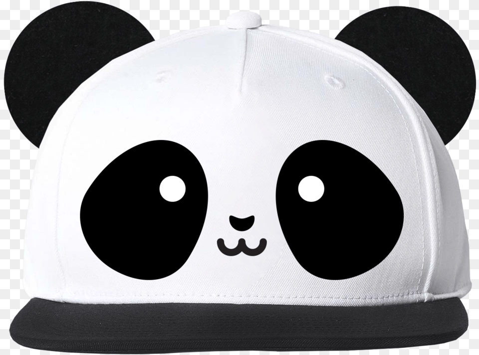 Kawaii Panda Flat Brim Cap With Ears Panda Cap, Baseball Cap, Clothing, Hat, Helmet Free Png