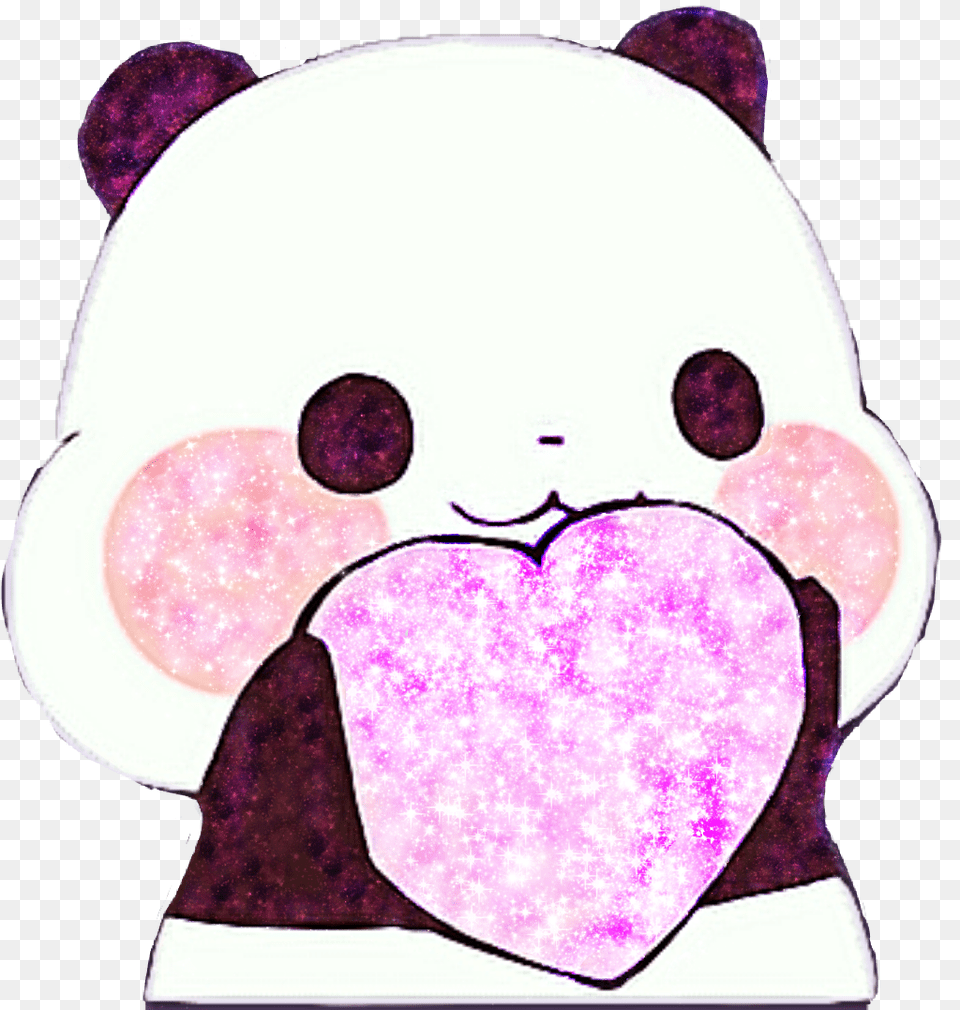 Kawaii Panda Space Sticker Tumblr Kawaii Cute Anime Panda, Purple, Cushion, Home Decor Png Image