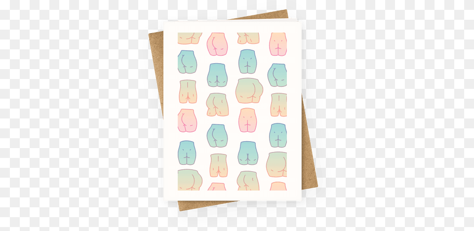 Kawaii Pastel Butt Pattern Greeting Card Happy Mothers Day Friend Funny, Body Part, Hand, Person, White Board Free Png
