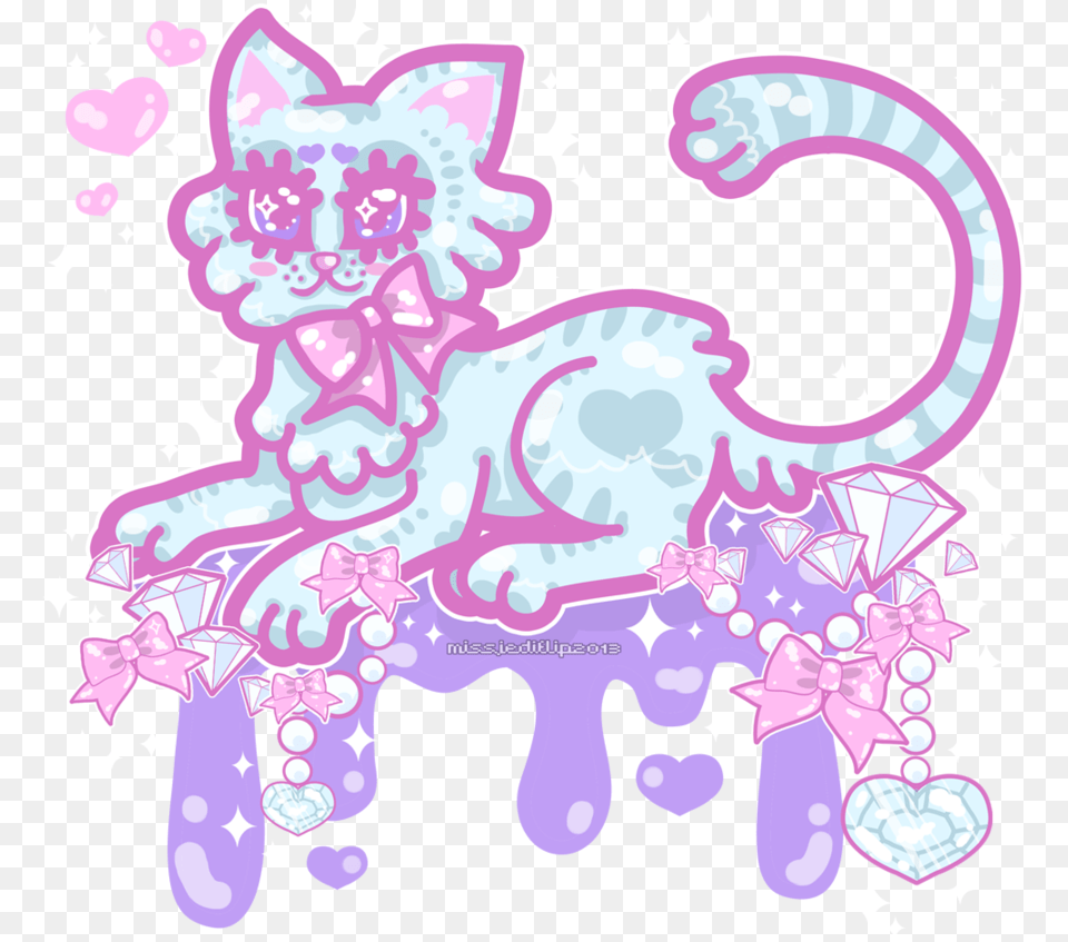 Kawaii Pastel Goth Cat Yami Pastelgoth Freetoedit Cat, Purple, Art, Graphics, Pattern Free Png