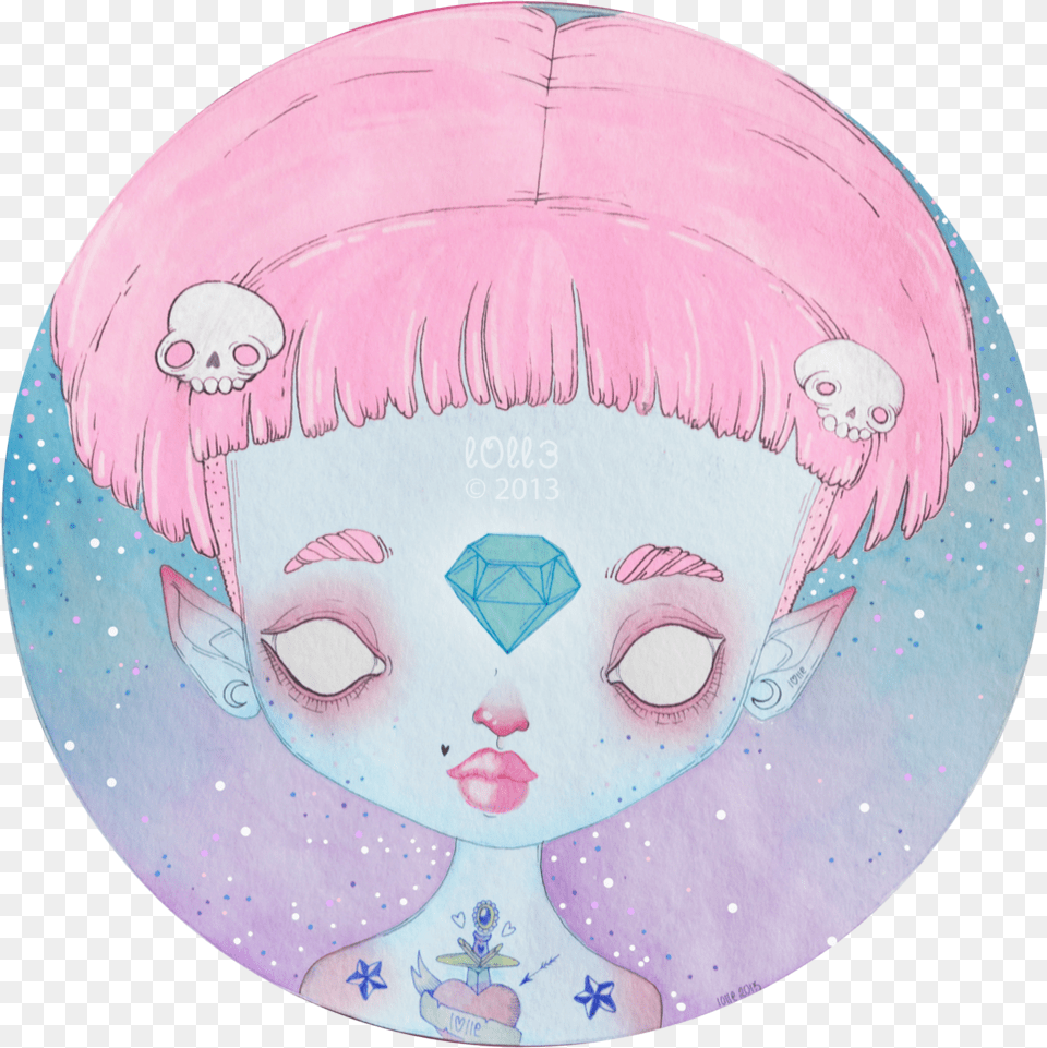 Kawaii Pastel Goth Illustration, Photography, Baby, Face, Head Free Png