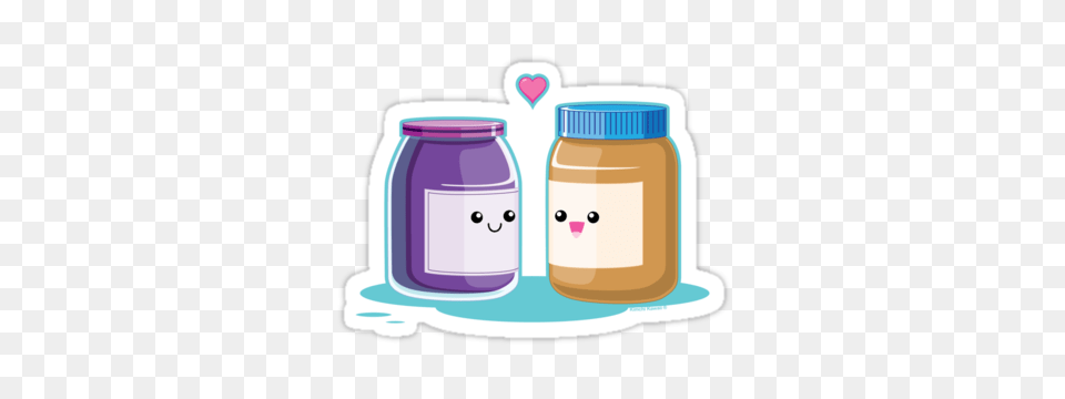 Kawaii Peanut Butter And Jelly Sticker, Jar, Food Free Transparent Png