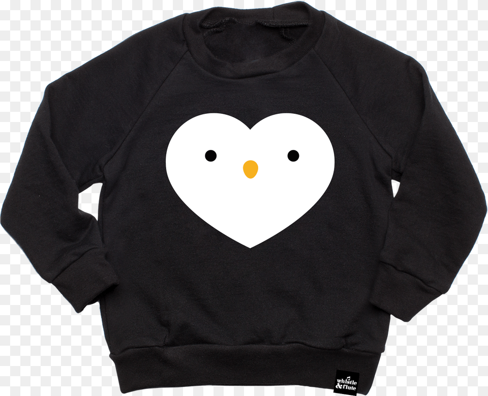 Kawaii Penguin Heart Sweatshirt Long Sleeve, Clothing, Hoodie, Knitwear, Long Sleeve Free Png