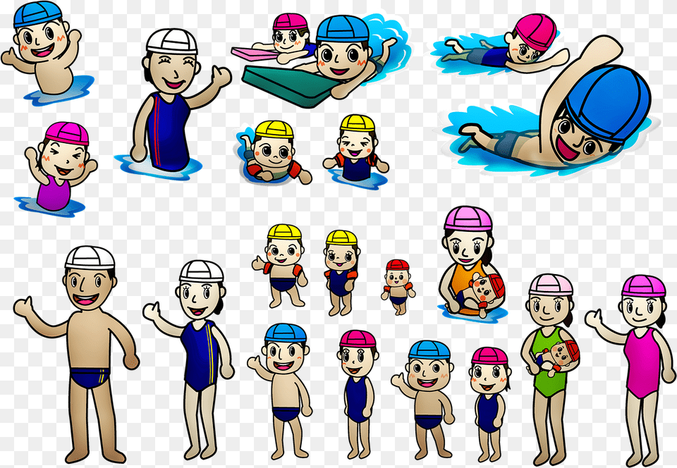 Kawaii People Swimming Imagenes Kawaii, Baby, Water, Sport, Person Free Png Download