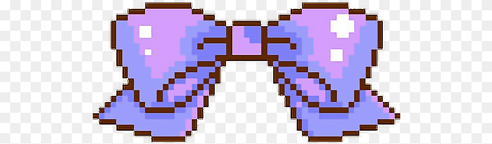 Kawaii Pixel Bow, Purple Free Png Download