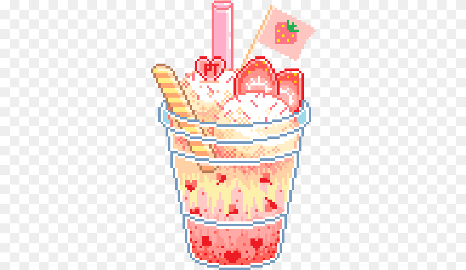 Kawaii Pixel Food Art, Cream, Dessert, Ice Cream, Baby Free Png