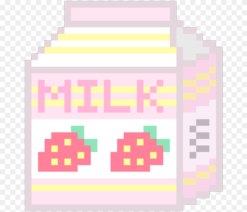 Kawaii Pixels Strawberry Milk Pixel Art, First Aid Free Transparent Png
