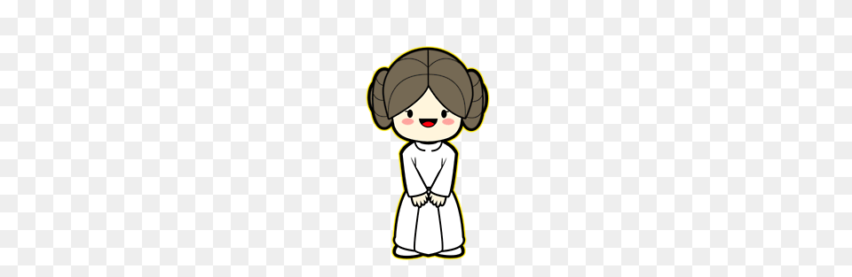Kawaii Princess Leia E V E N M O R E S T A R W A R S, Cartoon, Face, Head, Person Free Png Download