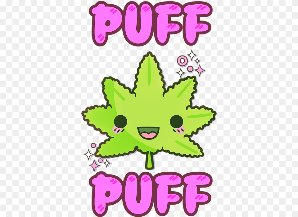 Kawaii Puff Weed Portable Battery Charger Weed Kawaii, Green, Purple, Sticker, Art Free Png