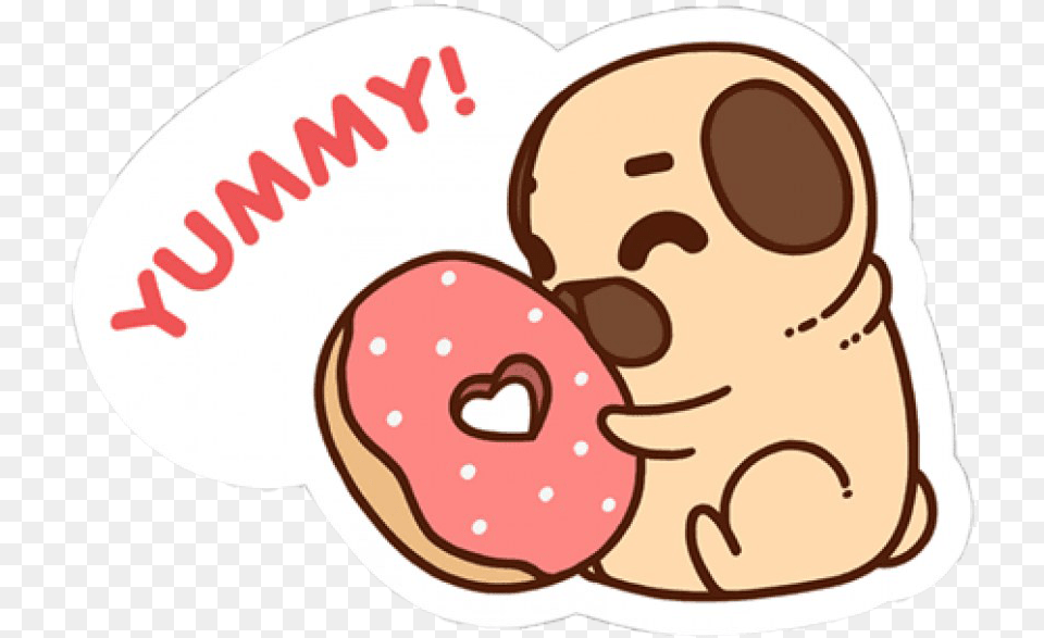 Kawaii Pug Hd All Animated Cute Animal Backgrounds, Food, Sweets, Donut, Baby Png Image