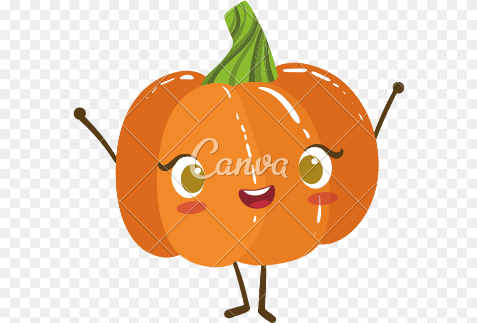 Kawaii Pumpkin Use Canva Like A Pro, Food, Plant, Produce, Vegetable Png Image