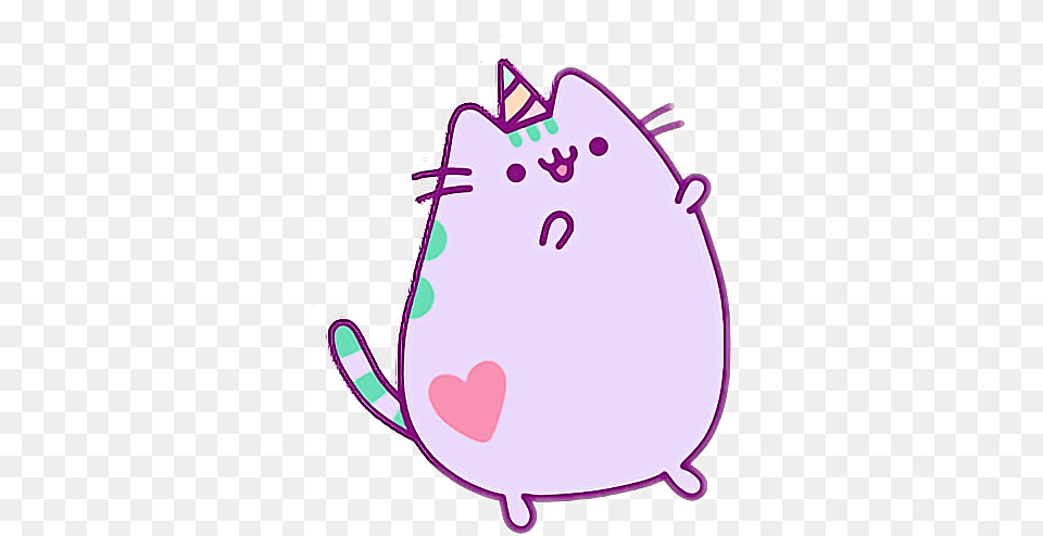 Kawaii Pusheen Cat Lila Party Heart Tumblr Purple Pusheen Birthday Cake, Cake, Cream, Dessert Free Transparent Png