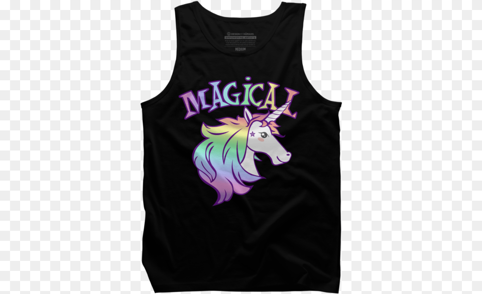 Kawaii Rainbow Unicorn Active Tank, Clothing, T-shirt, Tank Top, Person Png