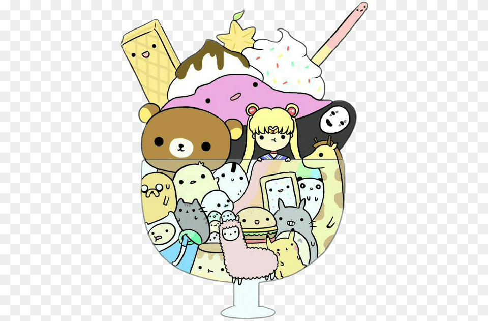 Kawaii Sailormoon Finn Jake Horadeaventura Helado Kawaii Adorable Cute Characters, Cream, Dessert, Food, Ice Cream Png