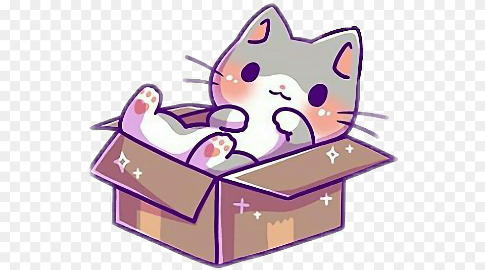 Kawaii Sticker Anime Cute Kawaii Cat Free Png Download