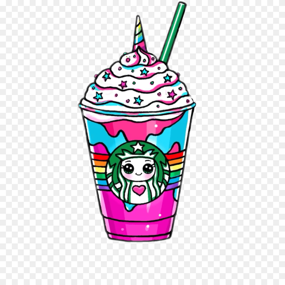 Kawaii Unicorn Art Starbucks Free Png Download